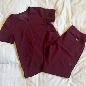 Figs Burgundy Scrub Set